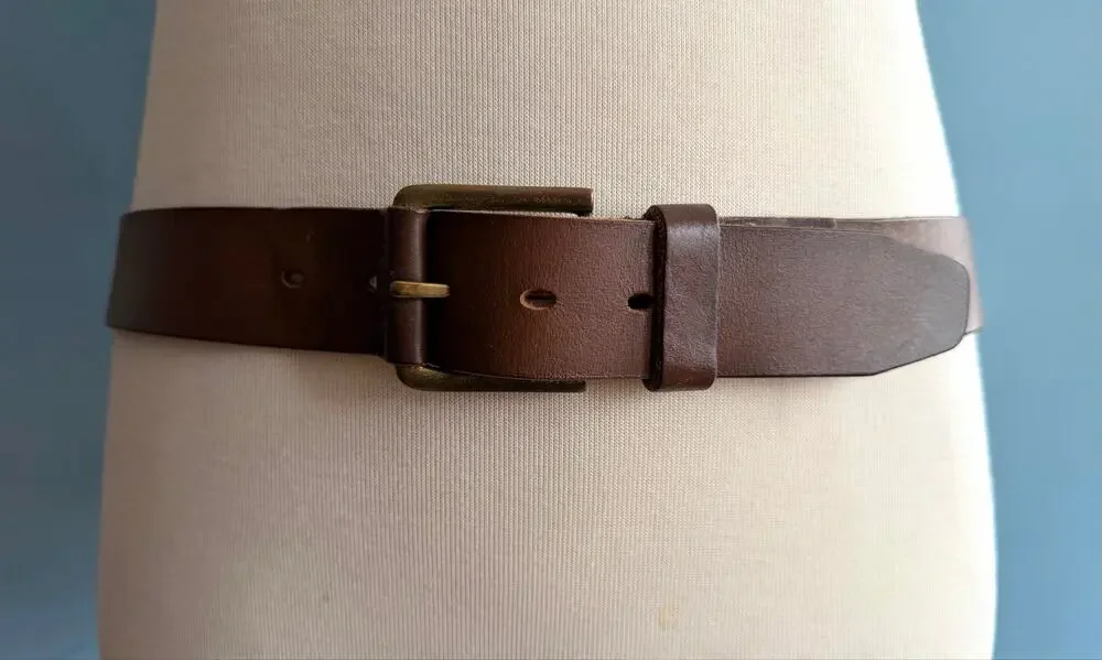 TIMBERLAND Distressed Brown Leather Belt Mens sz 38